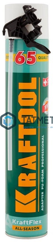 Пена KRAFTOOL  KRAFTFLEX PREMIUM адаптерная профессиональная полиуретановая, всесезонная, SVS, 500мл -  магазин крепежа  «ТАТМЕТИЗ»