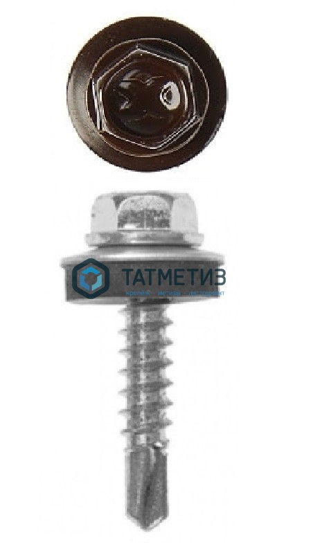 Саморез окраш.кров. 5,5х19 /8017/  (250 шт/уп)  КК -  магазин крепежа «ТАТМЕТИЗ»