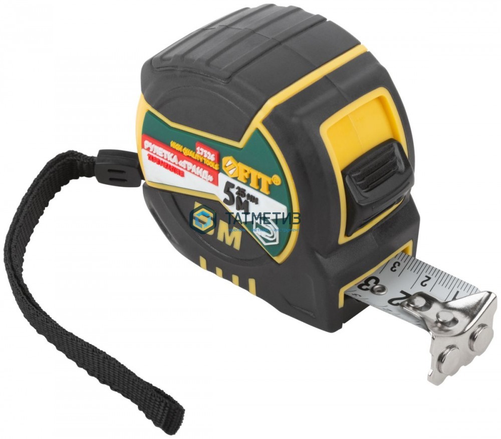 Рулетка "Гранд" 5 м х 19 мм, калибр.лента, магнит.крючок, прорезин.корпус, FIT -  магазин крепежа «ТАТМЕТИЗ»