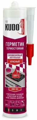 Герметик силиконовый KUDO KSK-153 нейтральный термостойкий до 300С КРАСНЫЙ 280 мл -  магазин крепежа «ТАТМЕТИЗ»