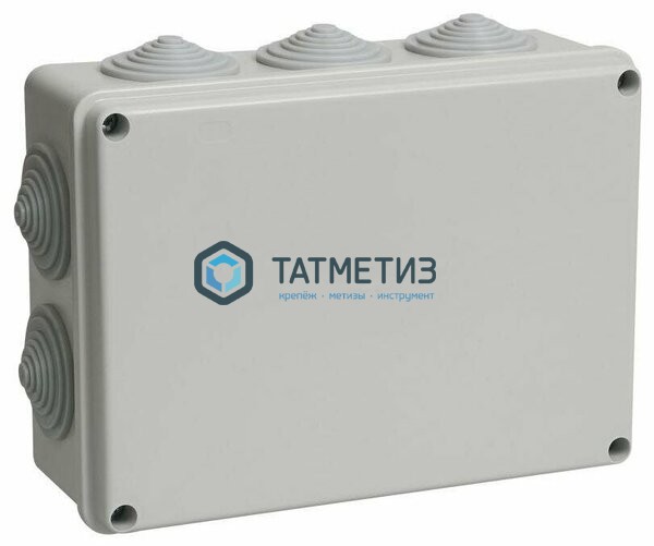 Коробка распр. ОП 190х140х70мм КМ41244 IP55 RAL7035 (10 гермовводов) ИЭК | «ТАТМЕТИЗ» Коробка распр. ОП 190х140х70мм КМ41244 IP55 RAL7035 (10 гермовводов) ИЭК - магазин крепежа «ТАТМЕТИЗ»